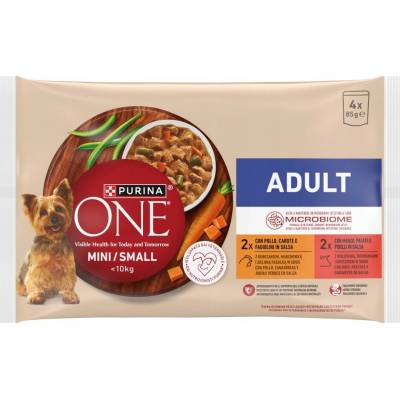 Purina One směs kuřecí a hovězí 4 x 85 g