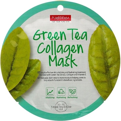 Purederm Маска за лице със зелен чай PUREDERM Green Tea Collagen Mask (SNP187865)