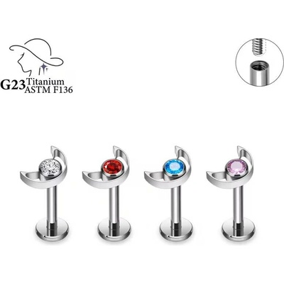 InfinityPierce.cz Labret z titanu s měsíčkem UHERALA02