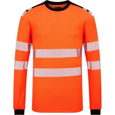 Portwest Tričko PW3 Modaflame Knit HVO FR R736 dlouhý rukáv Oranžová/čierna M