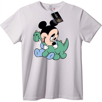 NOONEBRAND Тениска Mickey Mouse Прегръща Дино - 5XL, Black