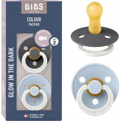 Bibs Colour z prírodného kaučuk svietiace Iron nočný Baby blue nočný