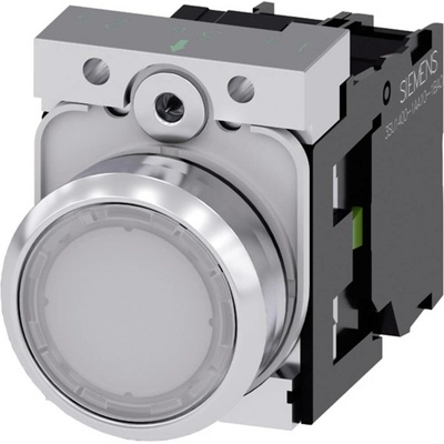 Siemens 3SU11520AB601BA0 3SU1152-0AB60-1BA0 světelné tlačítko kovový přední prstenec, Vysoký lesk , plochý hmatník tlačí