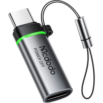 Адаптер от Lightning женско към USB-C мъжко за iPhone и устройства с USB-C порт - Mcdodo Lightning to USB-C PD 60W (OT-6010) (тъмносив) (OT-6010)