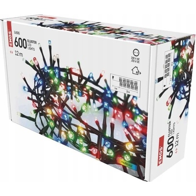 Emos D4BM03 600 LED řetěz ježek 12 m venkovní i vnitřní multicolor časovač