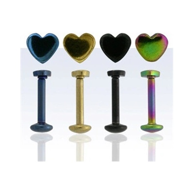 Šperky4U piercing do brady labreta srdíčko LB01152-B
