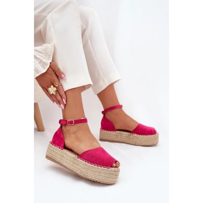 Boto Dámske espadrilky na platforme s pletením fuchsie Selise krémováfuchsiová