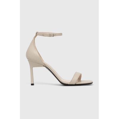 Calvin Klein Кожени сандали Calvin Klein GEO STILETTO SANDAL в бежово HW0HW01610 (HW0HW01610)