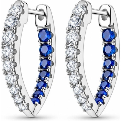 GRACE Silver Jewellery Stříbrné náušnice se zirkony Zairastříbro 925/1000 E-KTE208/437 Modrá
