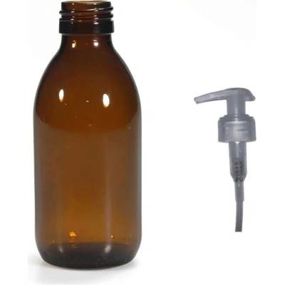 Luna Skleněná lékovka s transparentní pumpičkou 150 ml