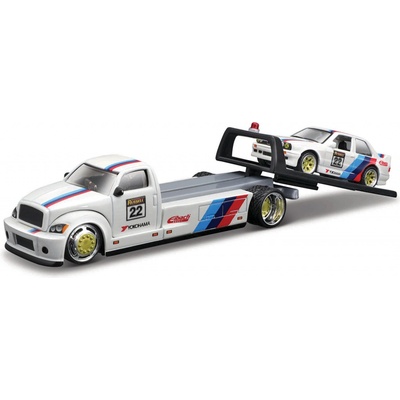 MAISTO design Elite Transport Maisto Flatbed + 1988 BMW M3 1:64