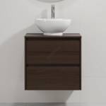 Bath Deluxe Шкаф за баня с мивка TRONDHEIM/DRAMMEN 60x57x46 см орех/бял (SETBT0148A)