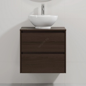 Bath Deluxe Шкаф за баня с мивка TRONDHEIM/DRAMMEN 60x57x46 см орех/бял (SETBT0148A)