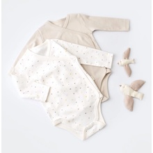 BabyCosy Organic Zavinovací body s dlouhým rukávem z BIO bavlny 2ks