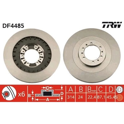 Brzdový kotúč TRW DF4485