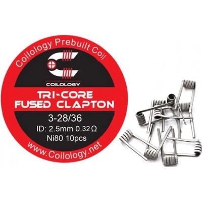 Coilology Odporový drát hotový Tri-Core Fused Clapton Ni80 0,32ohm 10ks
