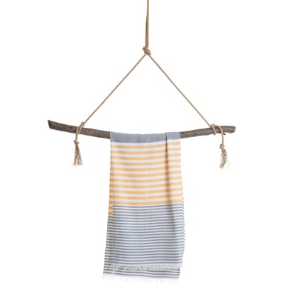 Hello Towels Памучна кърпа в кутия Hello Towels - Bali, 100 х 180 cm, сиво-жълта (10777)