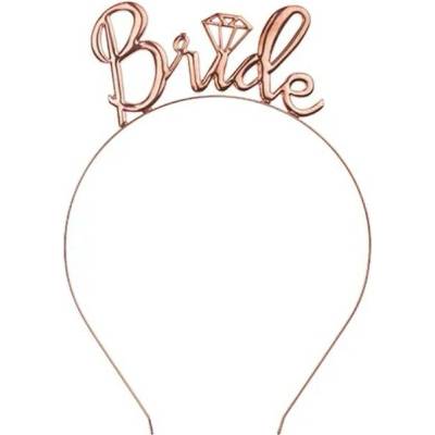 PartyDeco Čelenka Bride zlatorůžový kov