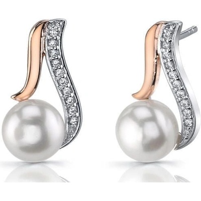 Eppi strieborné náušnice s bielymi perlami Cezen E32784