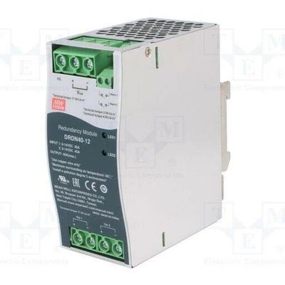 MEAN WELL DRDN40-12 Redundantní modul; na lištu DIN; 12VDC; 40A; 9÷14VDC; -40÷80°C