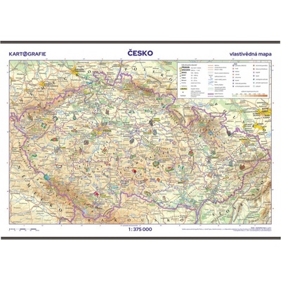 Kartografie PRAHA, a. s. Česko – vlastivědná mapa – školní nástěnná mapa – Zbozi.Blesk.cz