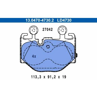 Sada brzdových platničiek kotúčovej brzdy ATE Ceramic 13.0470-4730.2