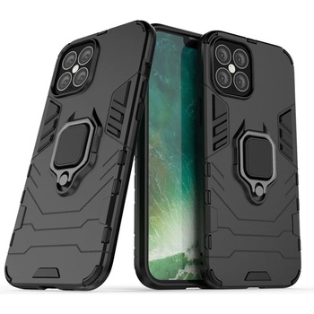 HQWear Калъф за телефон Ring Armor Tough Rugged Kickstand за iPhone 12 Pro Max, черен (KXG0013925)