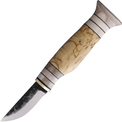 Wood Jewel Luxury knife with curly birch horn handle; handbeaten carbon steel 6,2 cm WJ23LUX62