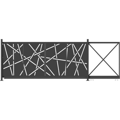 EKOfence Dizajnová posuvná samonostná brána HALEN 1kr. 4000x1500mm antracit 16179