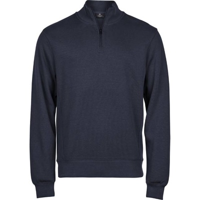 TEE JAYS tj5506 interlock / Мъжки суитшърт с 1/4 цип и оребрен дизайн - тъмносин xl (18550600304)