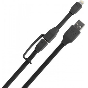 Tylt Кабел 2в1 за Apple и MicroUSB устройства - Tylt Syncable Duo Charge & Sync Lightning and MicroUSB (IP5-MIC12BK-T)