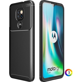 Motorola Moto G9 Play/G9/E7 Plus Удароустойчив Carbon Fiber Калъф и Протектор