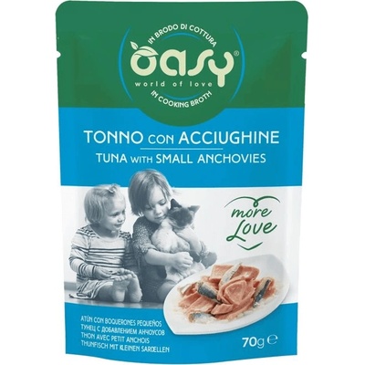 Oasy Cat More Love Adult Tuniak s ančovičkami vo vývare 70 g