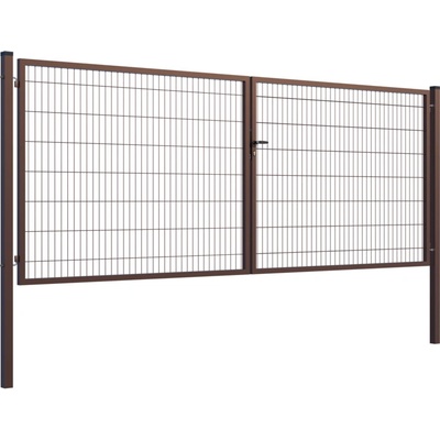 EKOfence Brána 2kr. SQUARE ZnPVC 4000x1500mm, 80x80mm, hnedá 16369