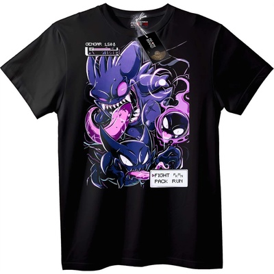 NOONEBRAND Тениска Pokémon Генгар битка - 2XL, White