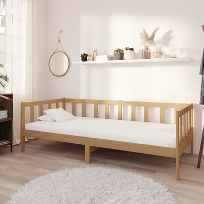 vidaXL 3083615 Válenda s matrací masivní borové dřevo / Barva medová hnědá
