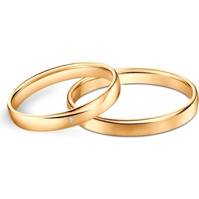 SAVICKI Сватбени халки: жълто злато, полукръгли, 3 мм