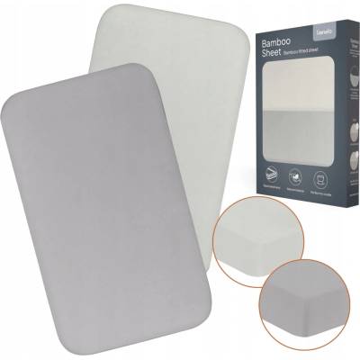 Lionelo Prostěradlo Bamboo Sheet Off White/Grey 80x42 2ks