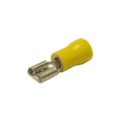 konektor 6,3mm 4-6mm dutinka izolovaná žlutá