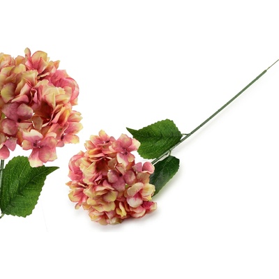 Mondex Umelá kvetina VIRIDIS HORTENSIA 73 cm ružová/béžová