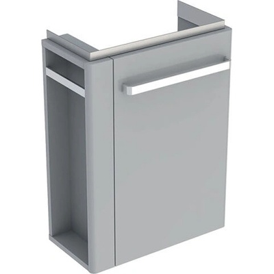 Geberit Selnova Compact skříňka pod umývátko 44,8x25,2x60,4 cm, s držákem na ručníky, 1x dvířka, světle šedá mat/světle šedá lesk 501.495.00.1