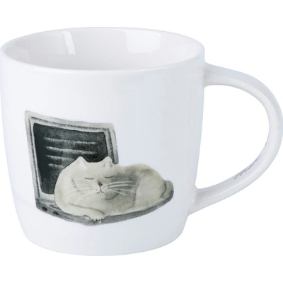 Maxwell & Williams Biely porcelánový hrnček Computer Cat 400 ml