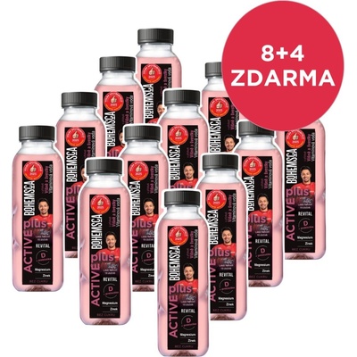 Bohemsca Active Plus vitamínová voda Višeň a švestka 12 x 390 ml