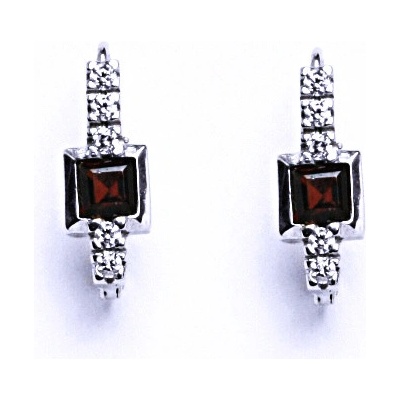 Čištín naušnice s granáty na patent VE 37