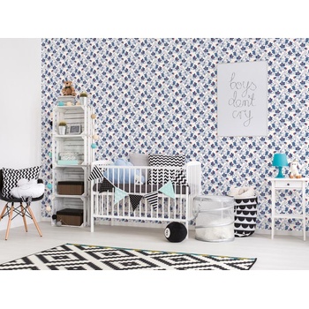 DIMEX ART s. r. o Луксозна флизелинова тапета синьо-червени цветя