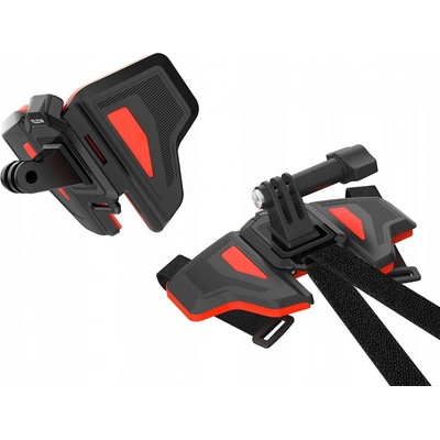 Telesin Helmet Strap držiak na prilbu pre športové kamery, čierny/červený GP-HBM-MT2