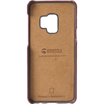 Krusell Гръб Krusell Sunne 2 Card Cover естествена кожа за Samsung Galaxy S9 Vintage - Червен