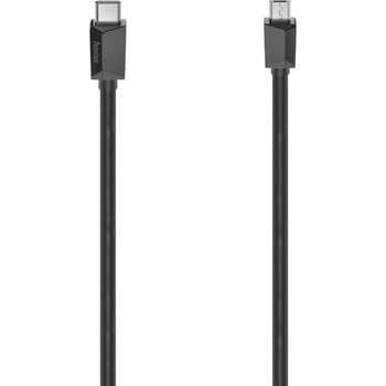 Hama Кабел HAMA, USB-C мъжко - micro USB B мъжко, 480Mbit/s, 0.75 м. , Essential, Черен (V-HAMA-200644)