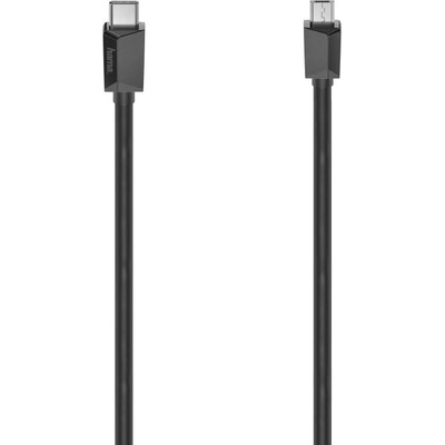 Hama Кабел HAMA, USB-C мъжко - micro USB B мъжко, 480Mbit/s, 0.75 м. , Essential, Черен (V-HAMA-200644)