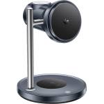 Yesido Стойка за безжично зареждане 3in1 Yesido DS40 - за Phone, Earphone, Watch с Touch Switch, Fan, Qi2.2, 25W, Type-C Cable - Черна